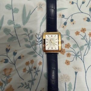 Navy Michele deco watch silicone band